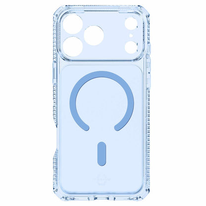 ITSKINS Hybrid_R Vapor — Étui MagSafe pour iPhone 18 Pro/17 Pro — clair bleu