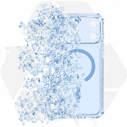 ITSKINS Hybrid_R Vapor — Étui MagSafe pour iPhone 18 Pro/17 Pro — clair bleu
