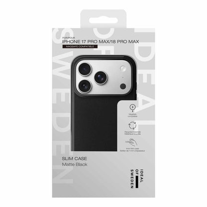 Ideal of Sweden — Étui mince MagSafe pour iPhone 18 Pro Max/17 Pro Max — mat noir