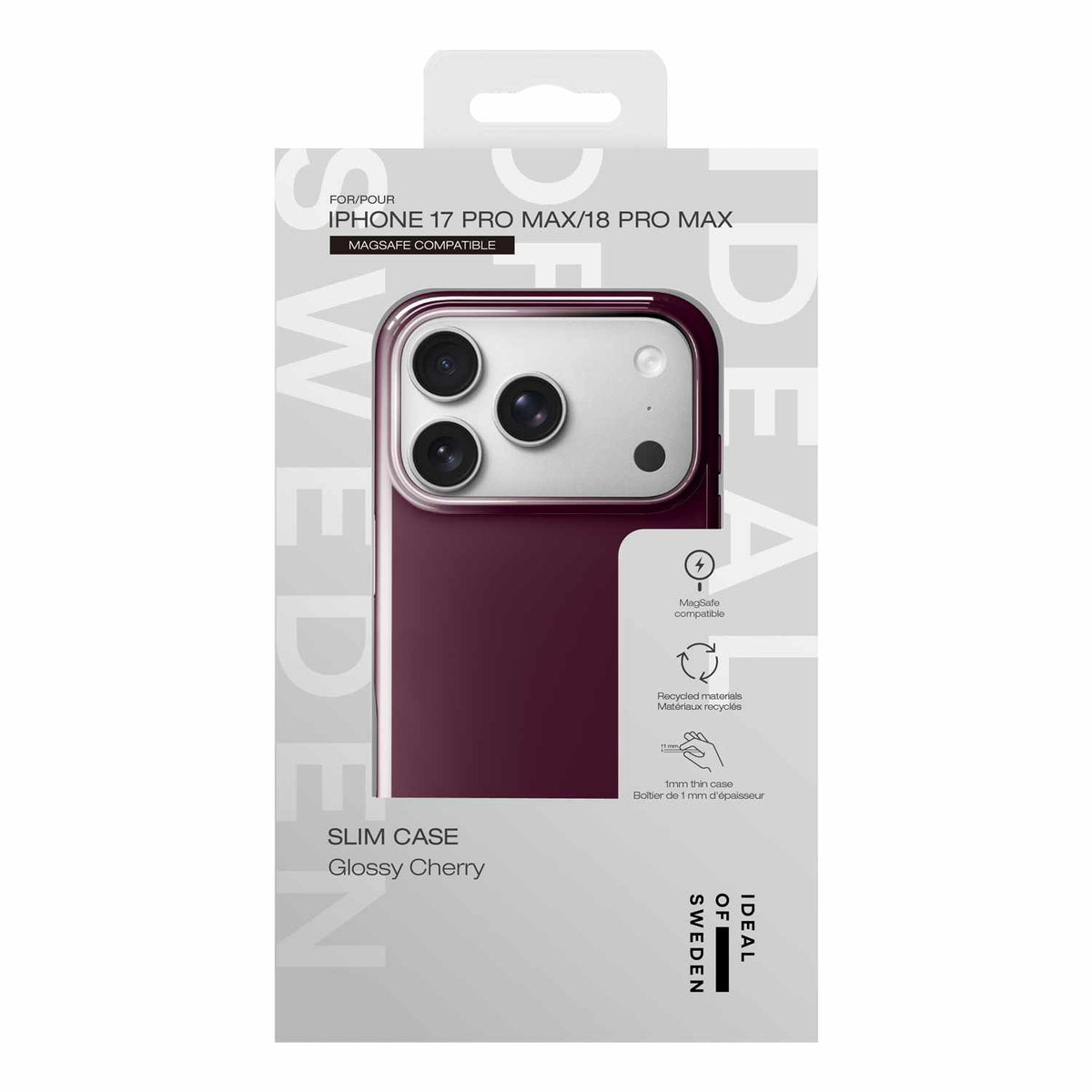 Ideal of Sweden — Étui mince MagSafe pour iPhone 18 Pro Max/17 Pro Max — brillant Cherry