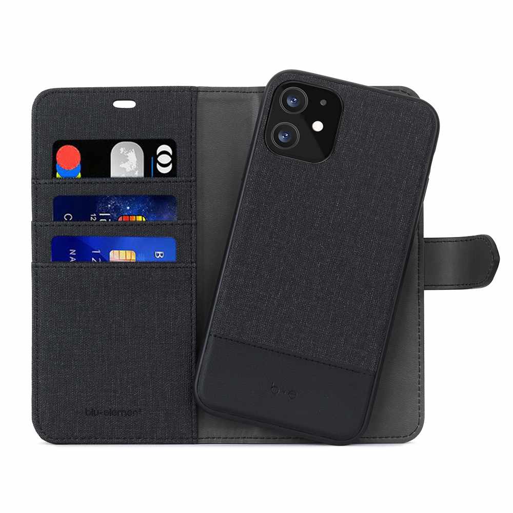 Blu Element Folio 2-in-1 Case Black/Black for iPhone 12/12 Pro