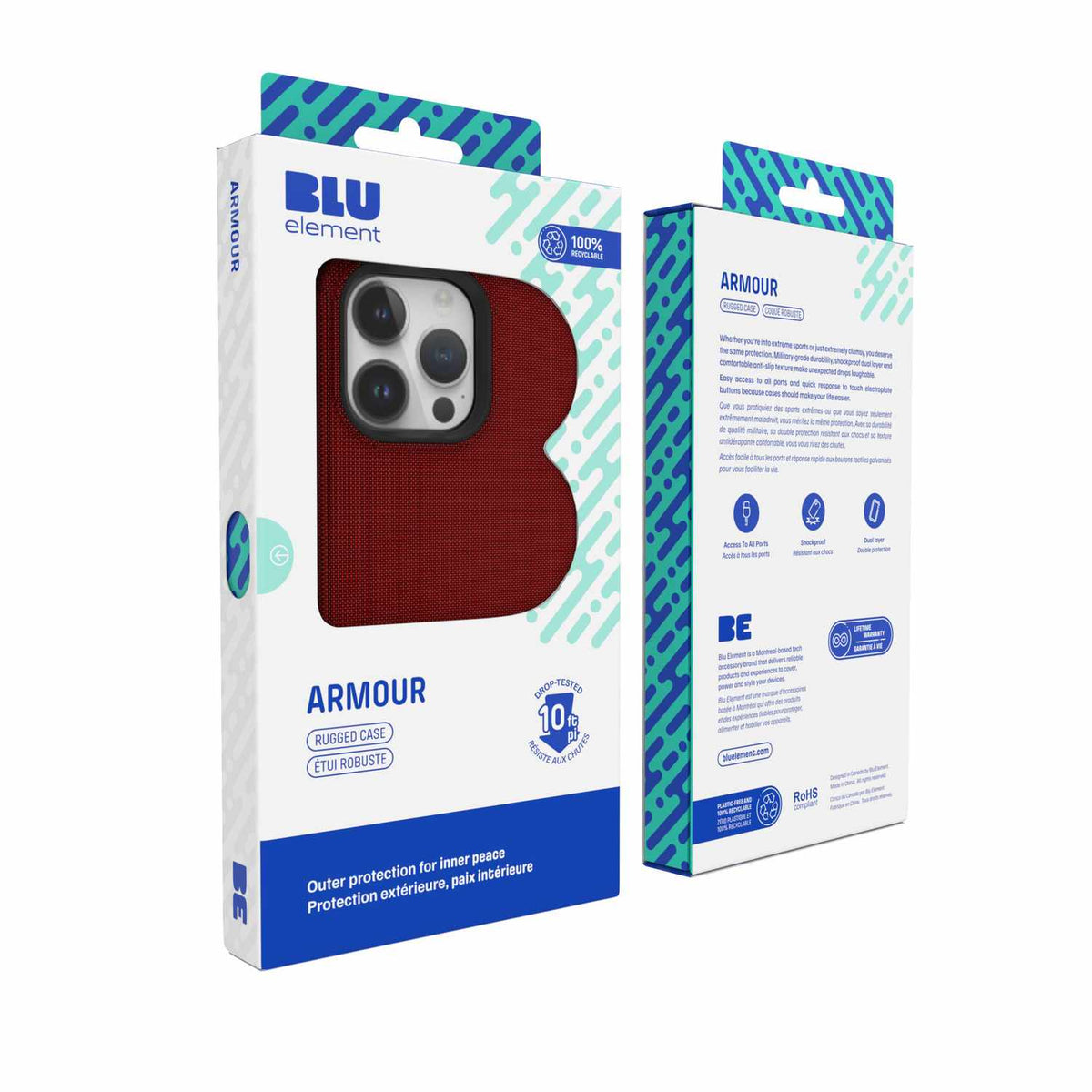 BE2XIP15PROR Armour Rugged Case iPhone 15 Pro Red