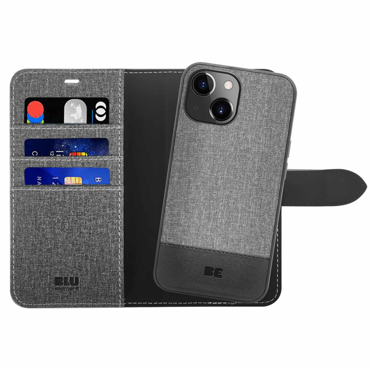Blu Element Folio 2-in-1 MagSafe Case Gravity Grey for iPhone 16e/15/14/13