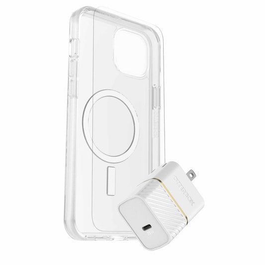 7881251 Protection+Power Kit (Symmetry Clear MagSafe w/ Glass + Wall Charger 30W White) iPhone 15