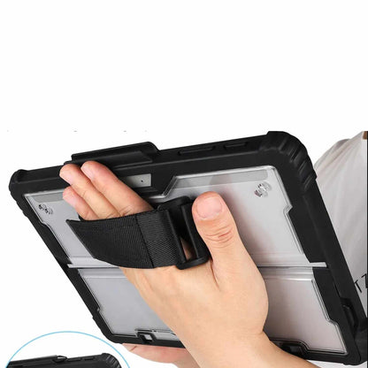 Bulk Packaging Rugged Case with Hand Strap and Shoulder Strap Clear Black for Microsoft Surface Pro 8