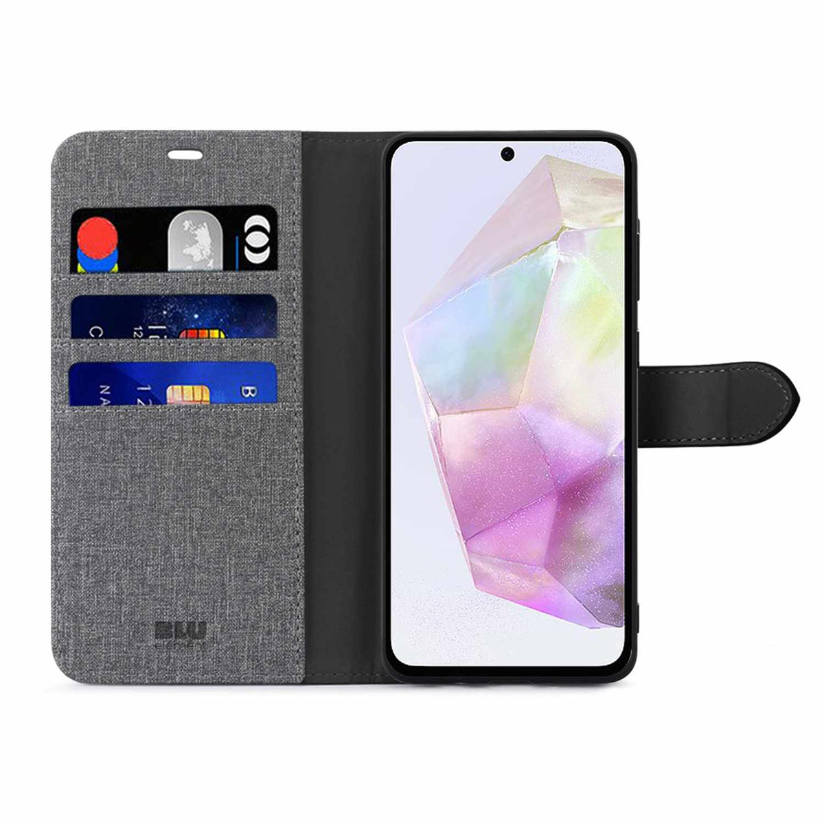 BEFGA35GB — Étui folio 2-en-1 pour Galaxy A35 5G gris/noir