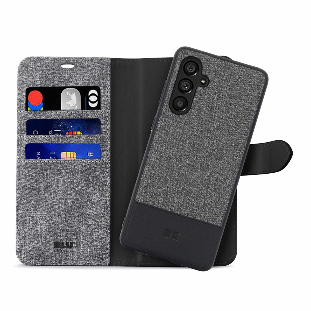 BEFGA35GB — Étui folio 2-en-1 pour Galaxy A35 5G gris/noir