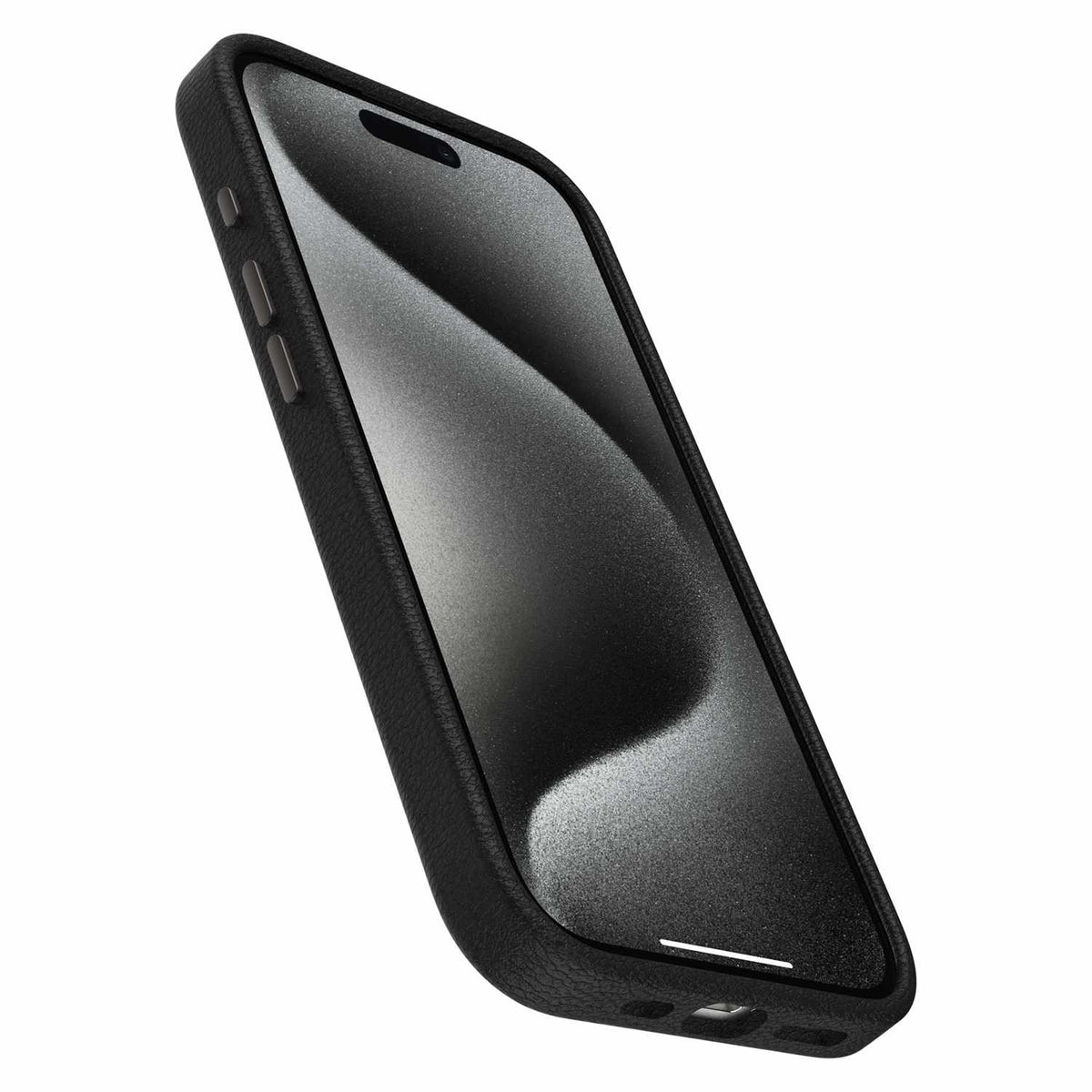 7795569 Symmetry Cactus — Étui en cuir MagSafe pour iPhone 15 Pro Noir — Ash