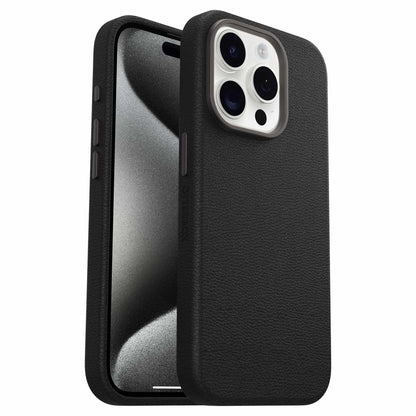 7795569 Symmetry Cactus — Étui en cuir MagSafe pour iPhone 15 Pro Noir — Ash