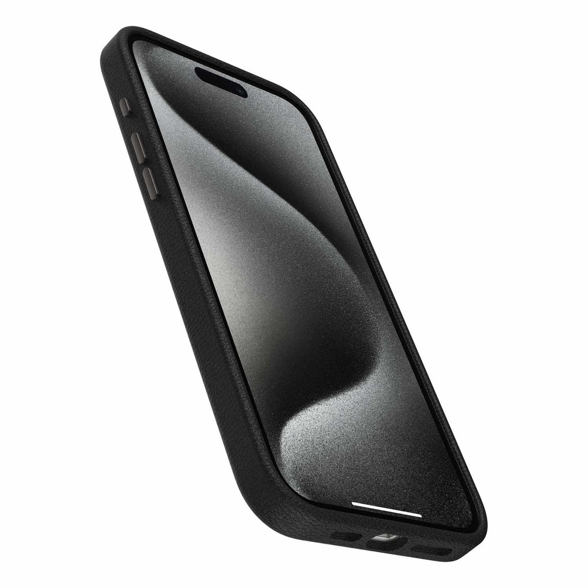 7795573 Symmetry Cactus — Étui en cuir MagSafe pour iPhone 15 Pro Max Noir — Ash