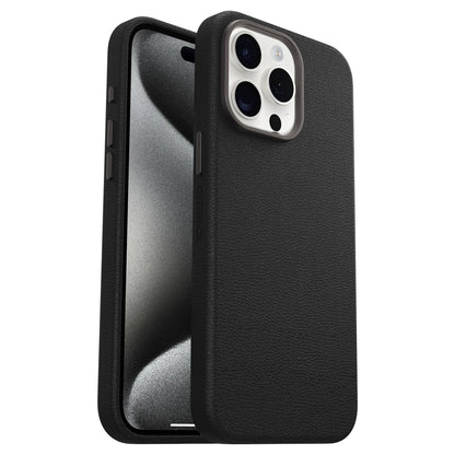7795573 Symmetry Cactus — Étui en cuir MagSafe pour iPhone 15 Pro Max Noir — Ash