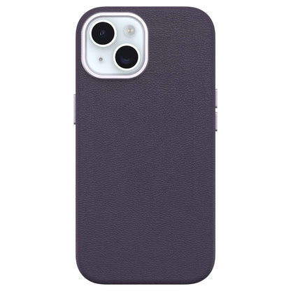 7795564 Symmetry Cactus — Étui en cuir pour iPhone 15 prune Luxe
