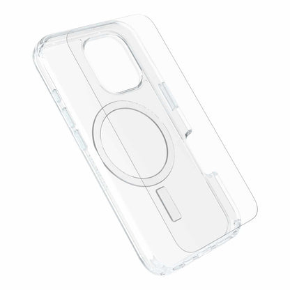 OtterBox — Ensemble Protection et alimentation (Symmetry Clear MagSafe avec Verre + Chargeur mural 30W blanc) pour iPhone 16