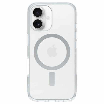 OtterBox — Ensemble Protection et alimentation (Symmetry Clear MagSafe avec Verre + Chargeur mural 30W blanc) pour iPhone 16