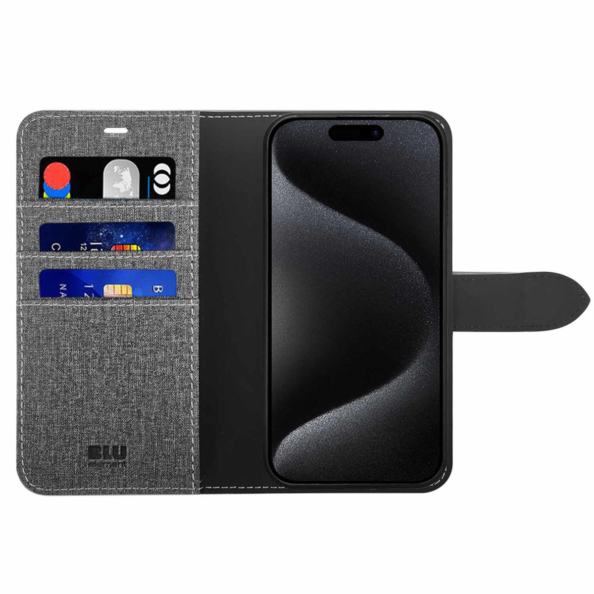 Blu Element — Étui folio 2-en-1 pour iPhone 16 Pro Max — gris