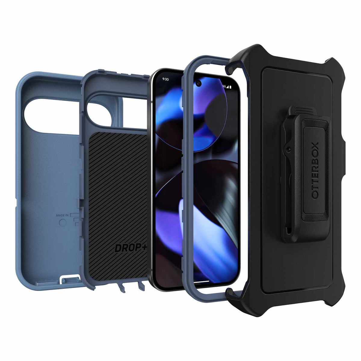 OtterBox Defender — Étui pour Google Pixel 9/9 Pro — Baby bleu Jeans