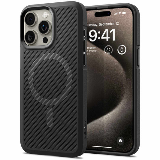Spigen Core Armor — Étui MagFit pour iPhone 15 Pro — mat noir