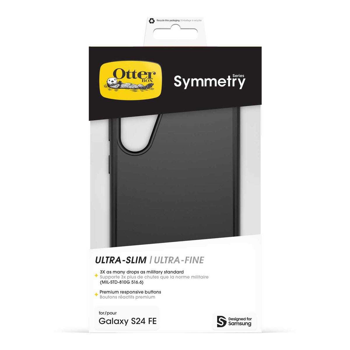 OtterBox Symmetry — Étui pour Samsung Galaxy S24 FE — noir
