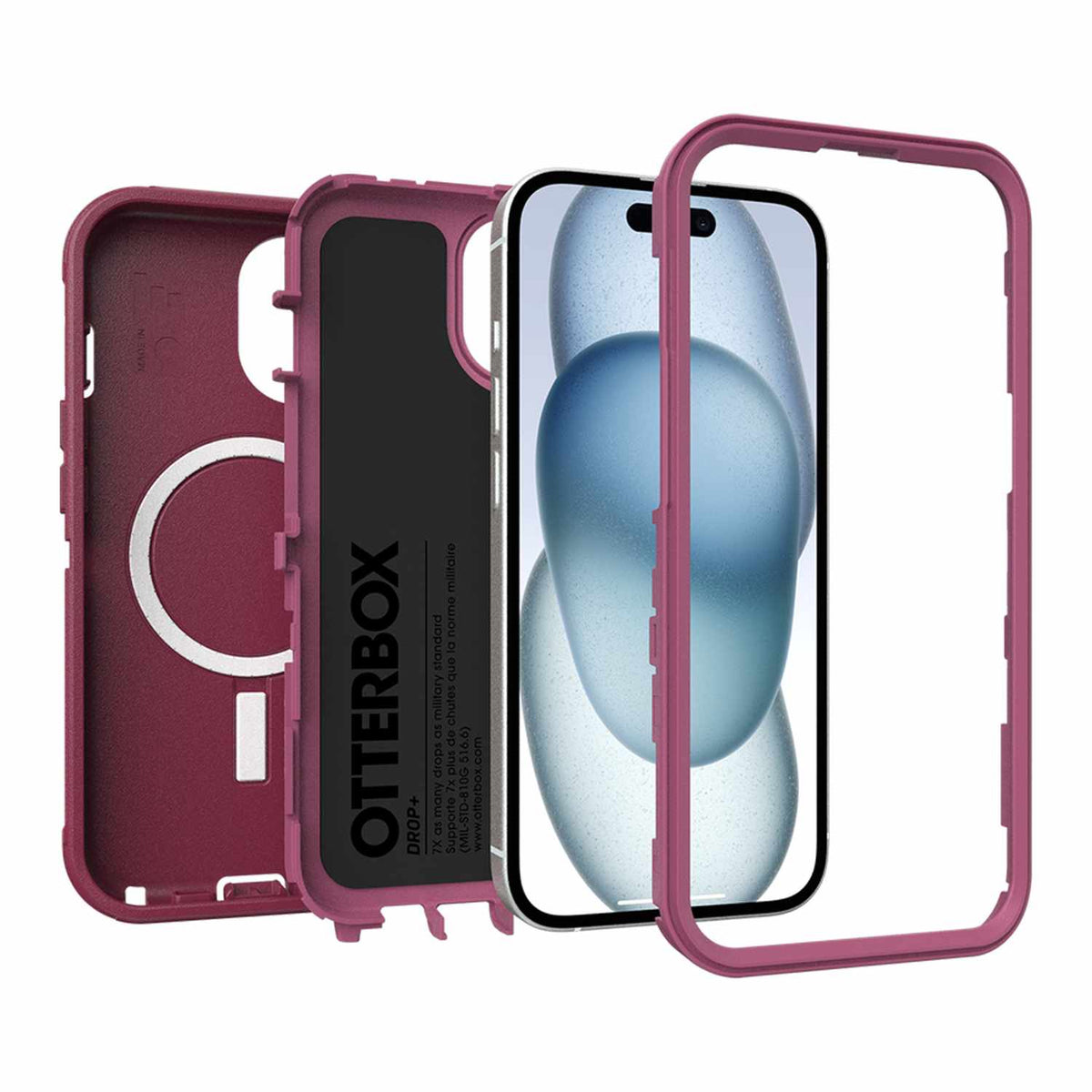 OtterBox Defender Pro — Étui MagSafe pour iPhone 17e/16e/15/14/13 — Foxberry