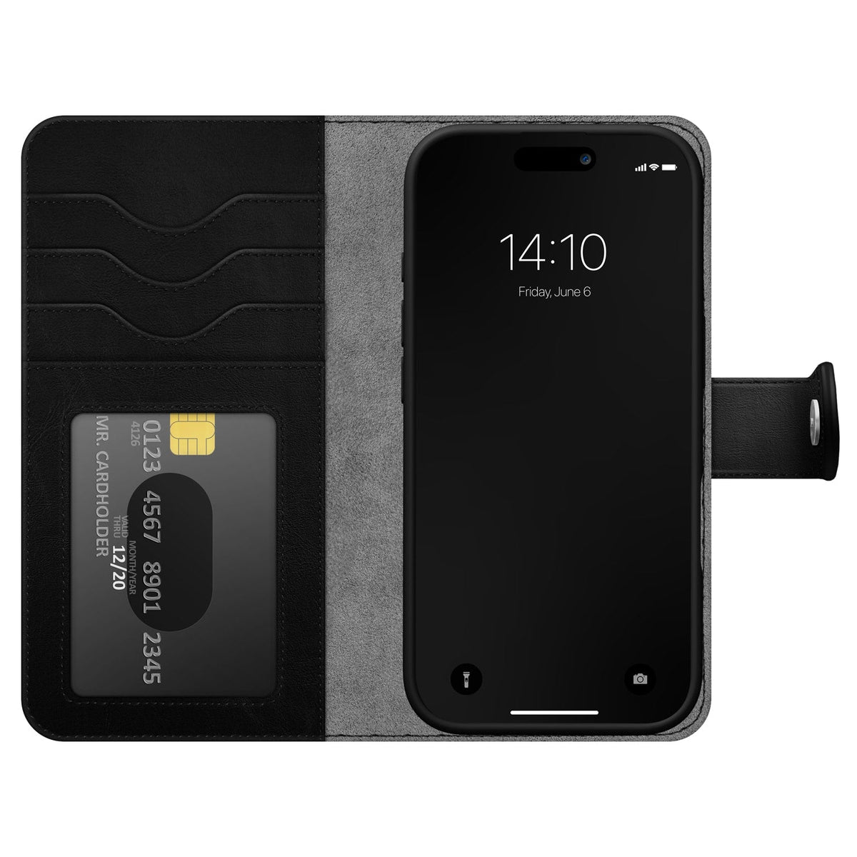 IDMWPMSI246701 Magnet+ Wallet MagSafe Case iPhone 16 Plus Black