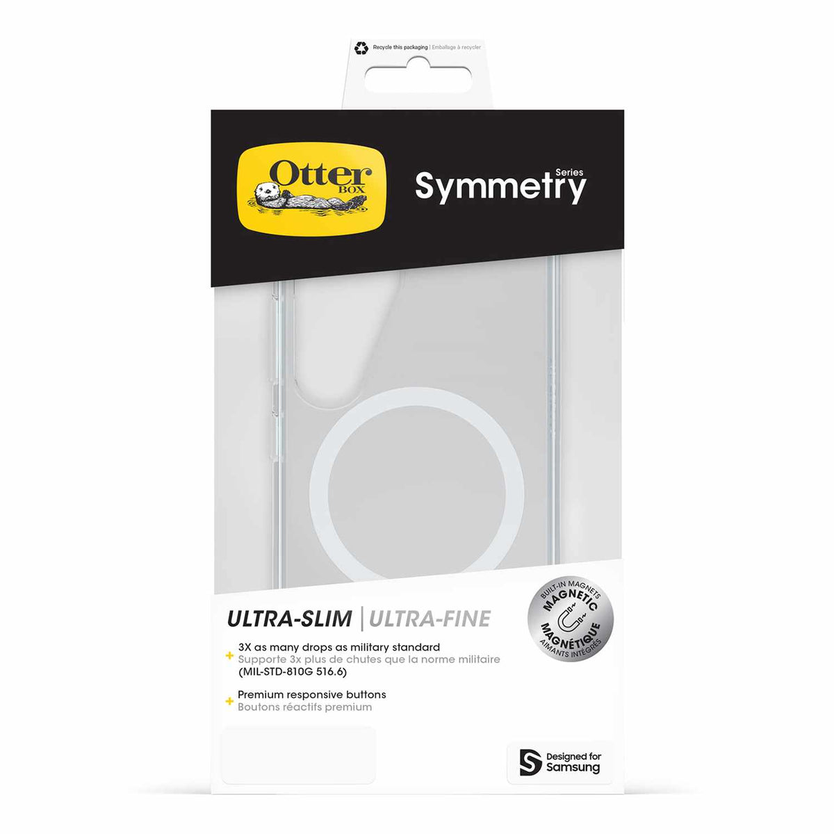 OtterBox Symmetry Clear Case w/Magnets Clear with Blue Tint for Samsung Galaxy S25