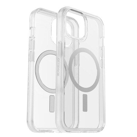 OtterBox Symmetry — Étui transparent MagSafe pour iPhone 17e/16e/15/14/13 en emballage en vrac — transparent avec bleu Tint