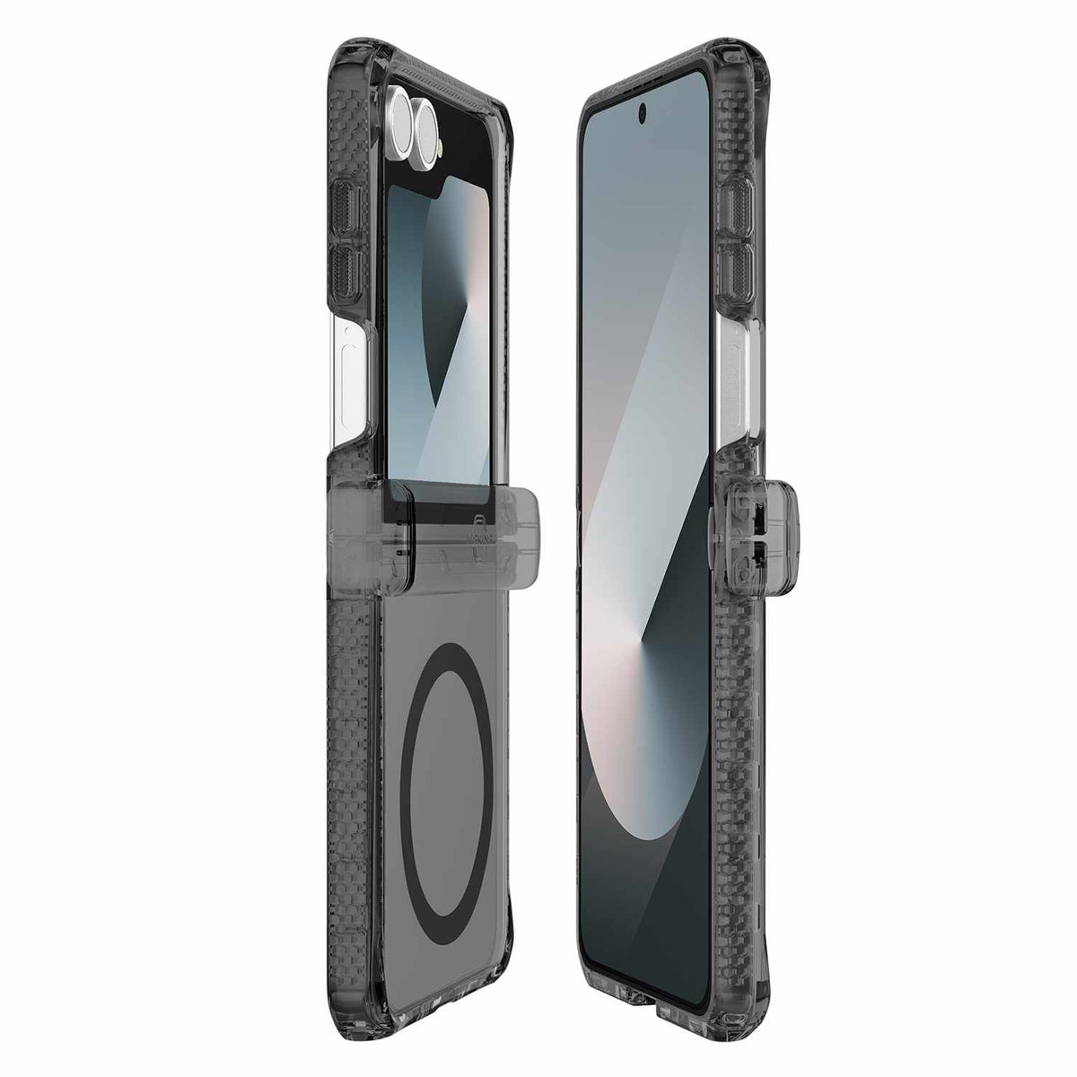 ITSKINS Hybrid_R Hinge Case w/Magnets Smoke/Transparent for Samsung Galaxy Z Flip7