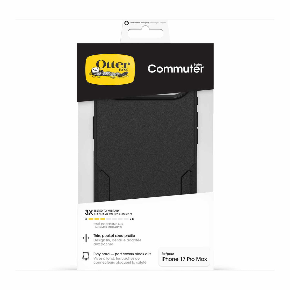 OtterBox Commuter — Étui MagSafe avec commande de caméra pour iPhone Air — noir