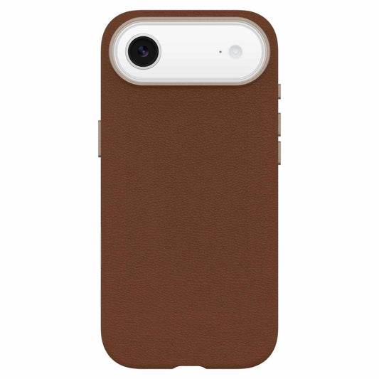 OtterBox Symmetry Cactus — Étui en cuir MagSafe avec commande de caméra pour iPhone Air — Dessert Saddle (brun)