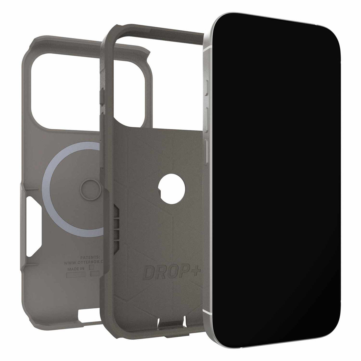 OtterBox Commuter — Étui MagSafe avec commande de caméra pour iPhone 18 Pro/17 Pro — gris Comfort