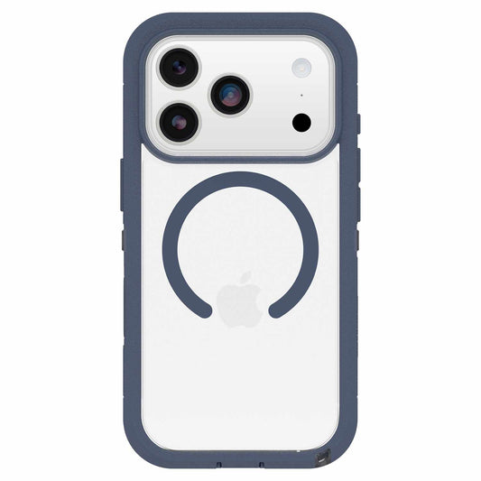 OtterBox Defender Pro XT — Étui transparent MagSafe avec commande de caméra pour iPhone 17 Pro — Bootcut (bleu)