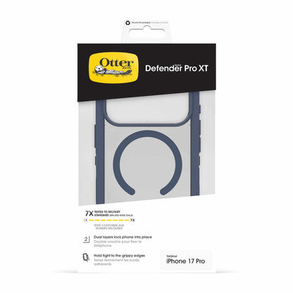 OtterBox Defender Pro XT — Étui transparent MagSafe avec commande de caméra pour iPhone 17 Pro — Bootcut (bleu)