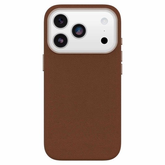 OtterBox Symmetry Cactus — Étui en cuir MagSafe avec commande de caméra pour iPhone 18 Pro/17 Pro — Dessert Saddle (brun)