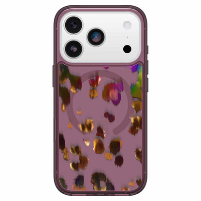 OtterBox Symmetry — Étui transparent MagSafe avec commande de caméra pour iPhone 17 Pro — Leopard Shift (rose)