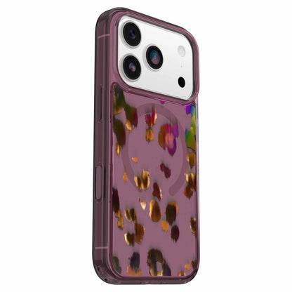 OtterBox Symmetry — Étui transparent MagSafe avec commande de caméra pour iPhone 17 Pro — Leopard Shift (rose)