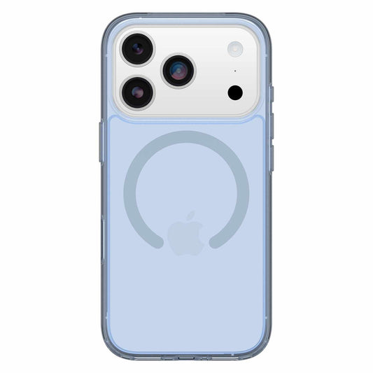 OtterBox Symmetry — Étui transparent MagSafe avec commande de caméra pour iPhone 17 Pro — argent Glade (bleu)