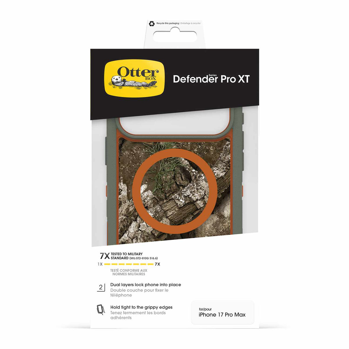 OtterBox Defender Pro XT Clear MagSafe Case w/Camera Control Realtree Apx (Green) for iPhone 17 Pro Max