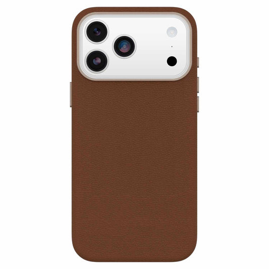 OtterBox Symmetry Cactus — Étui en cuir MagSafe avec commande de caméra pour iPhone 18 Pro Max/17 Pro Max — Dessert Saddle (brun)
