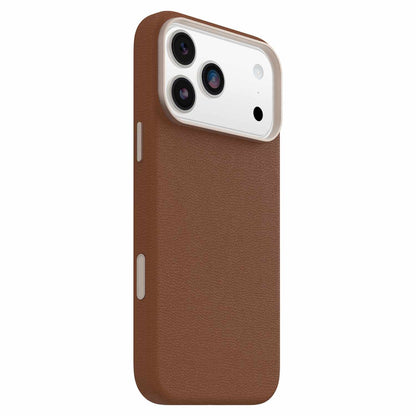 OtterBox Symmetry Cactus — Étui en cuir MagSafe avec commande de caméra pour iPhone 18 Pro Max/17 Pro Max — Dessert Saddle (brun)