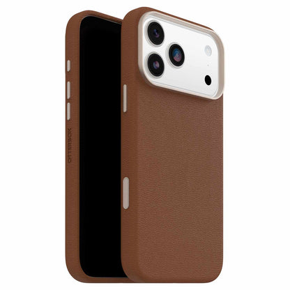 OtterBox Symmetry Cactus — Étui en cuir MagSafe avec commande de caméra pour iPhone 18 Pro Max/17 Pro Max — Dessert Saddle (brun)