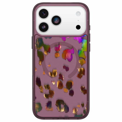 OtterBox Symmetry — Étui transparent MagSafe avec commande de caméra pour iPhone 18 Pro Max/17 Pro Max — Leopard Shift (rose)