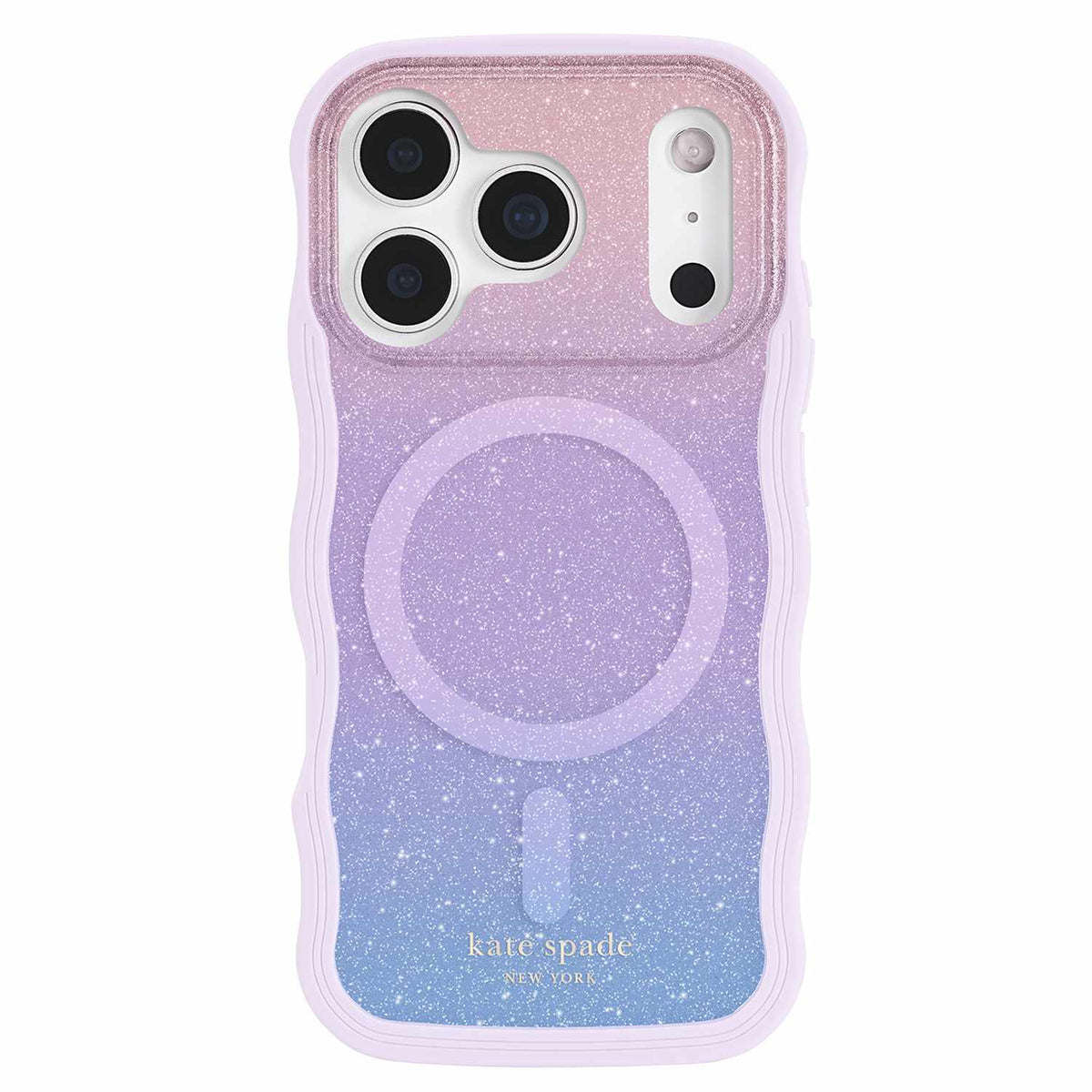 Kate Spade Wavy — Étui MagSafe pour iPhone 17 Pro — Opal Glitter