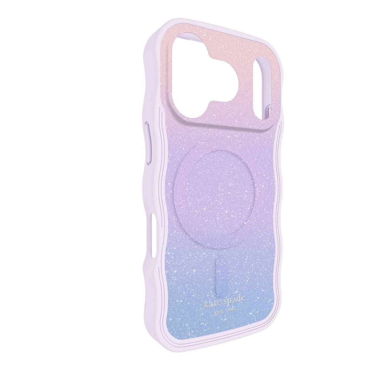 Kate Spade Wavy — Étui MagSafe pour iPhone 17 Pro — Opal Glitter