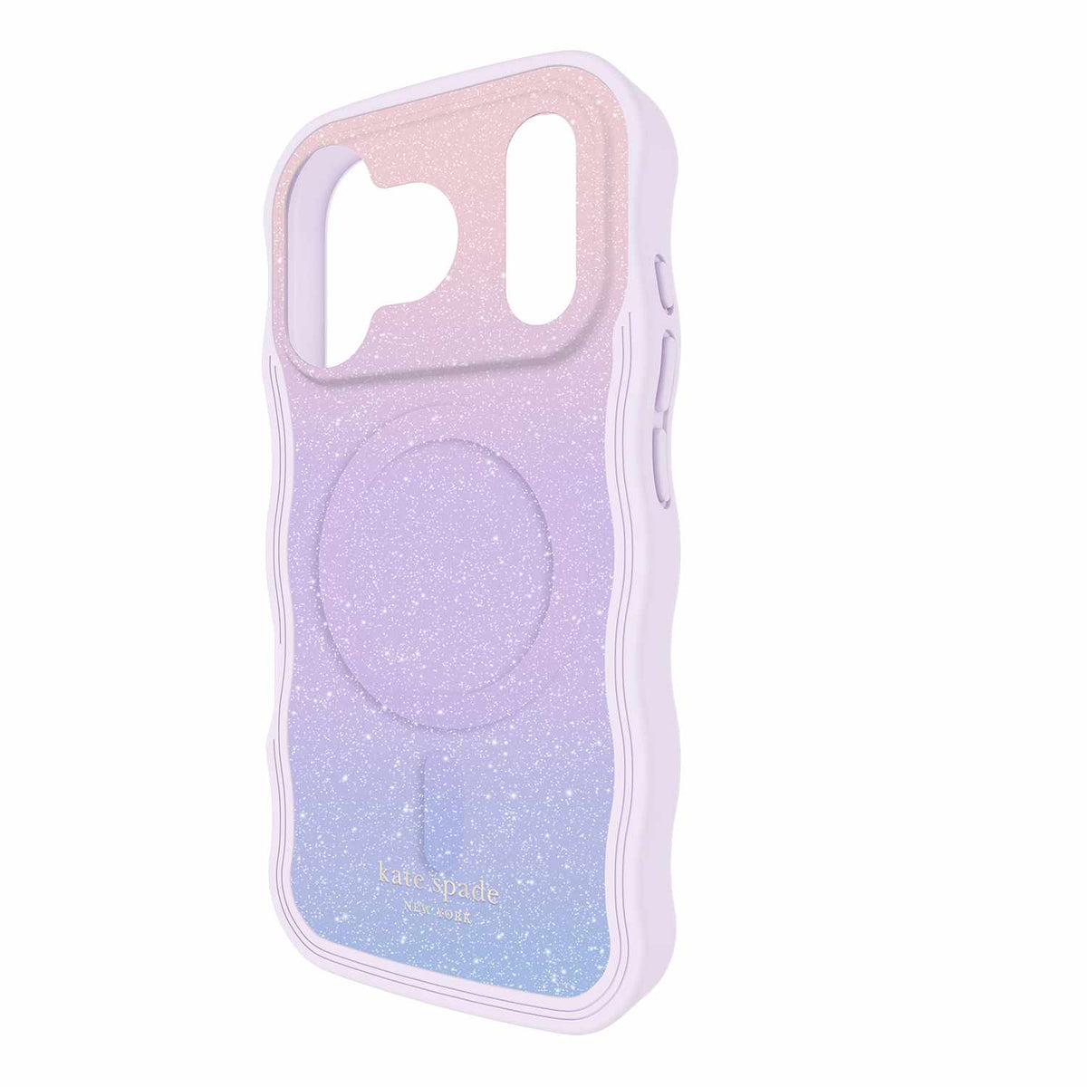 Kate Spade Wavy — Étui MagSafe pour iPhone 17 Pro — Opal Glitter