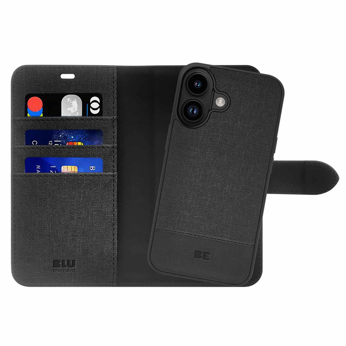 Blu Element Folio 2-in-1 Case Black for iPhone 17