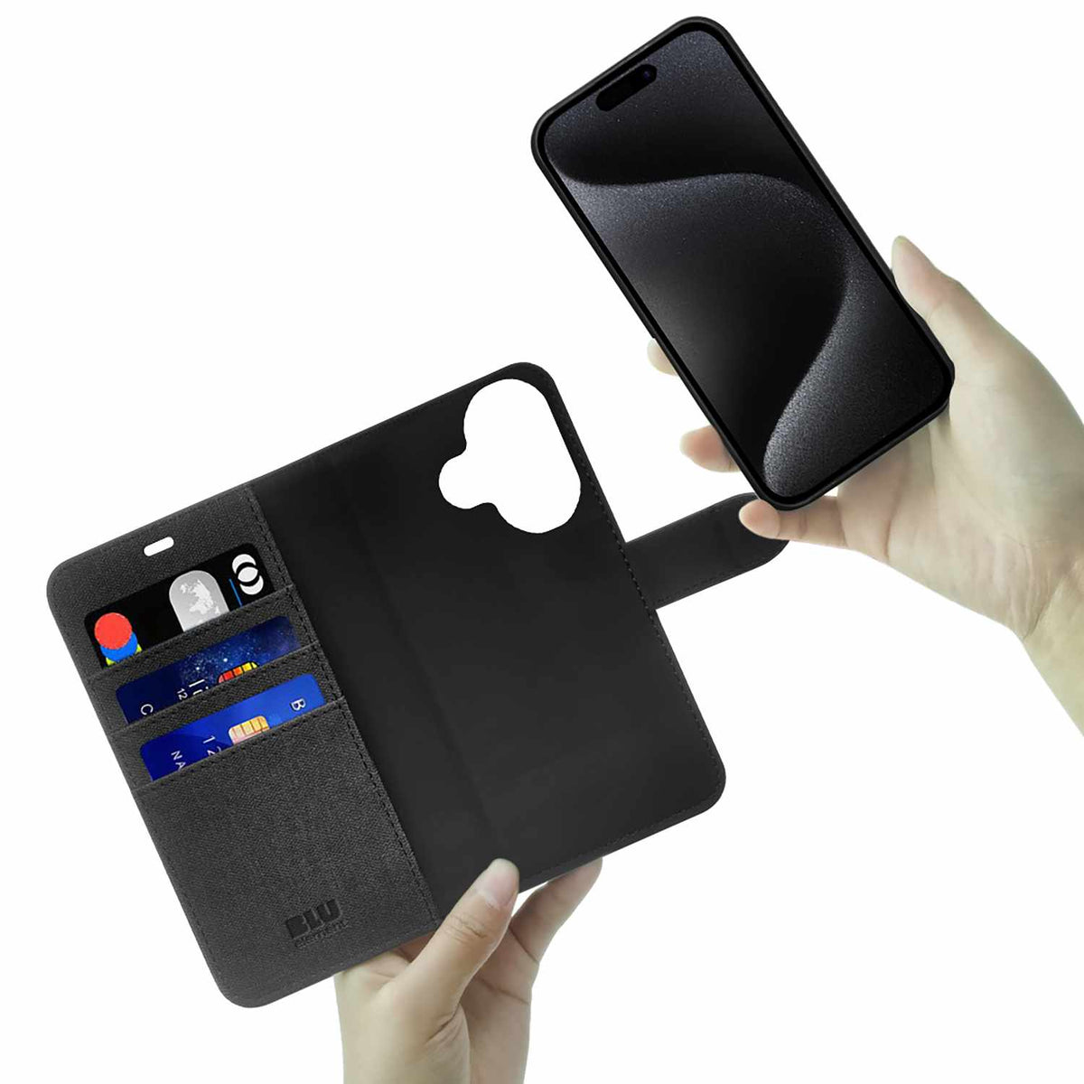 Blu Element Folio 2-in-1 MagSafe Case Black for iPhone 17