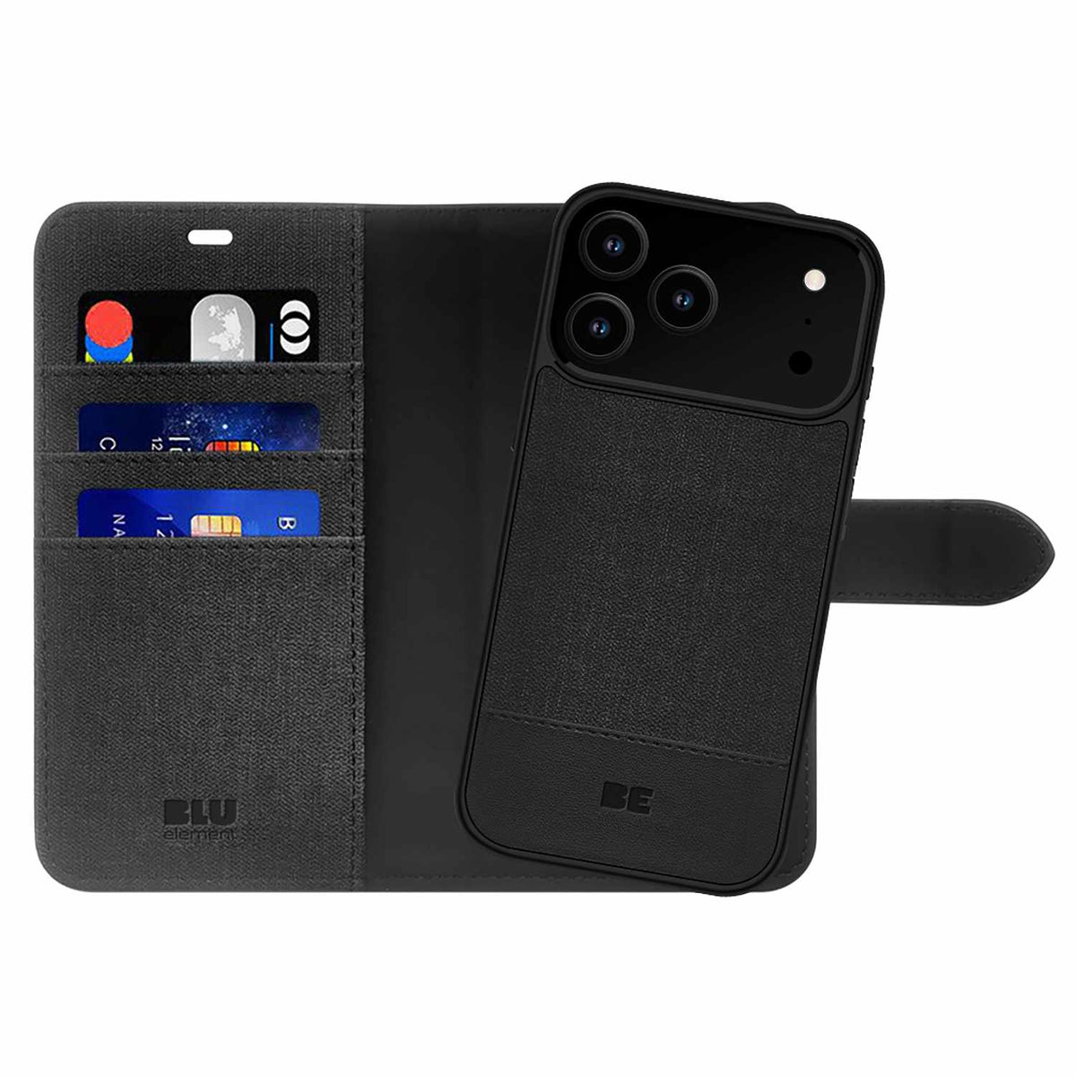Blu Element Folio 2-in-1 MagSafe Case Black for iPhone 18 Pro/17 Pro