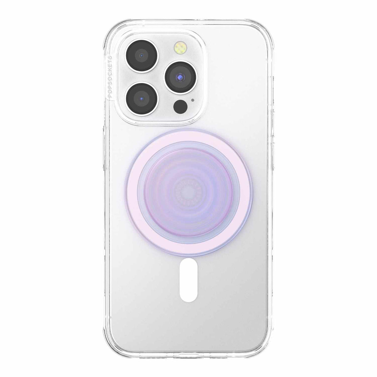 PopSockets PopGrip pour MagSafe Round avec anneau adaptateur Opalescent — transparent