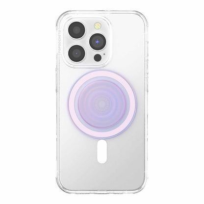 PopSockets PopGrip pour MagSafe Round avec anneau adaptateur Opalescent — transparent