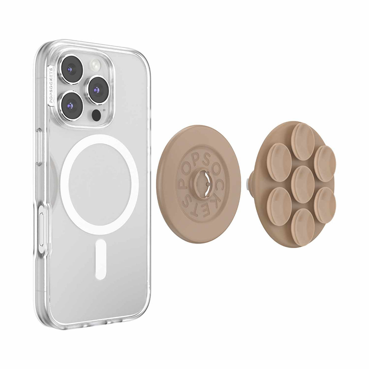 PopSockets PopGrip Suck-jusqu’à pour MagSafe Round avec — Adaptateur Latte